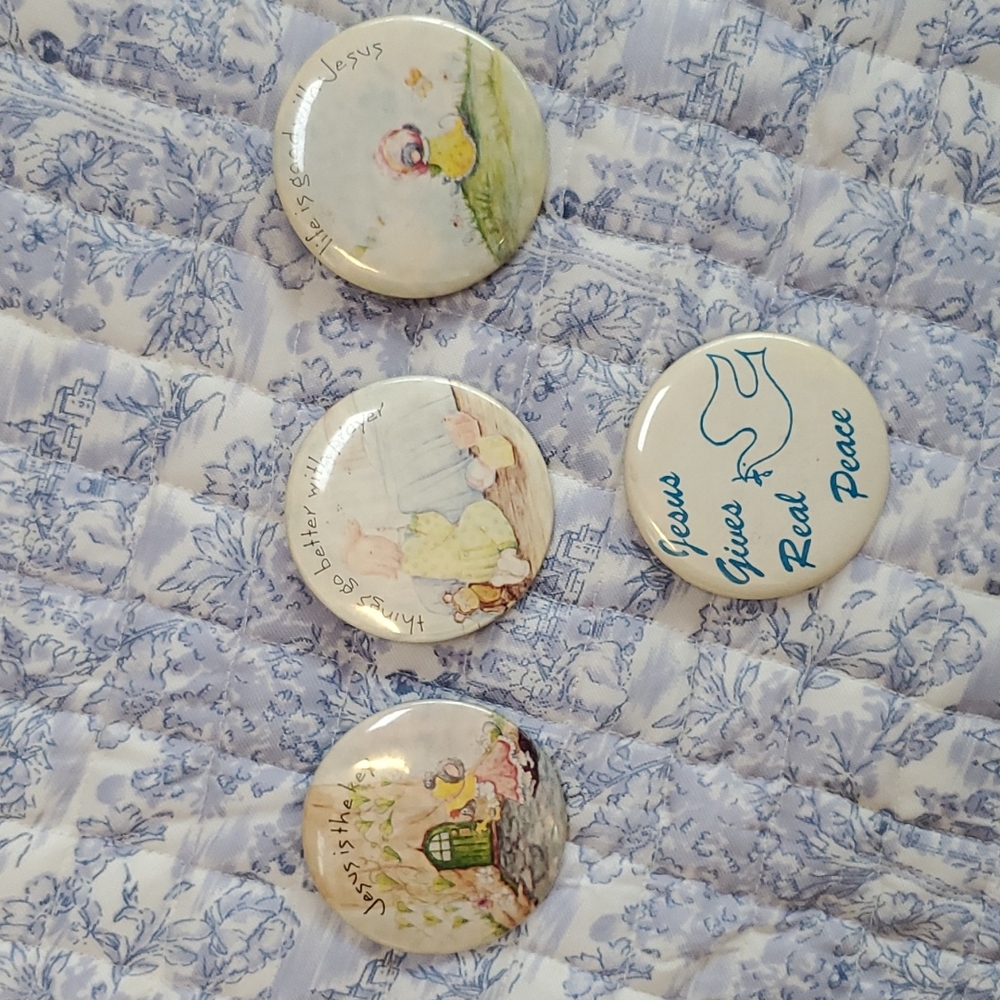Lot of 4 Christian Pins, Vintage